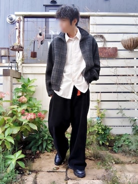 「ツイード」｜「アイテム（ブルゾン）」を使った、Siyouさん（メンズ・172cm）の秋コーディネート