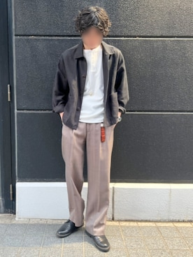 「Llife（ライフ）のLlife STREAMLINE OVAL PENDANT（ネックレス、シルバー系）」を使った、Siyouさん（メンズ・172cm）の春コーディネート