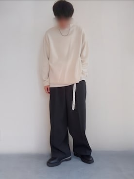 「WYM LIDNM（ウィム バイ リドム）のMILANO RIB HEAVY WEIGHT PO KNIT（ニット/セーター）」を使った、Siyouさん（メンズ・172cm）の秋コーディネート