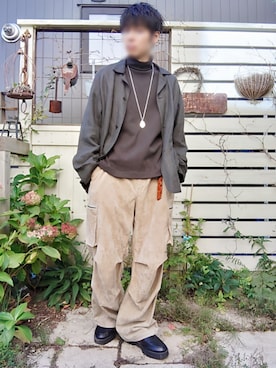 「LIDNM（リドム）のアイテム（その他アウター）」を使った、Siyouさん（メンズ・172cm）の秋コーディネート