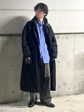 「アイテム（ステンカラーコート）」を使った、Siyouさん（メンズ・172cm）の冬コーディネート