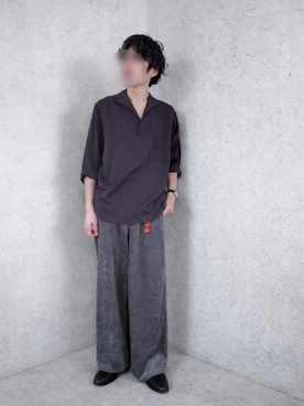 「WYM LIDNM（ウィム バイ リドム）のSilver 925 CROSS-LINK CHAIN NECKLACE（ネックレス、シルバー系）」を使った、Siyouさん（メンズ・172cm）の夏コーディネート