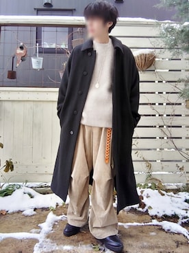 「LIDNM（リドム）のアイテム（その他アウター）」を使った、Siyouさん（メンズ・172cm）の冬コーディネート