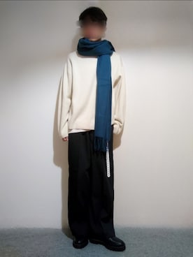 「WYM LIDNM（ウィム バイ リドム）のMILANO RIB HEAVY WEIGHT PO KNIT（ニット/セーター）」を使った、Siyouさん（メンズ・172cm）の秋コーディネート