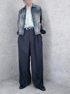 「WYM LIDNM（ウィム バイ リドム）のSilver 925 CROSS-LINK CHAIN NECKLACE（ネックレス、シルバー系）」を使った、Siyouさん（メンズ・172cm）の春コーディネート