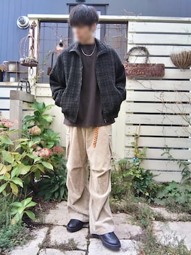 「ツイード」｜「アイテム（ブルゾン）」を使った、Siyouさん（メンズ・172cm）の秋コーディネート