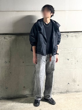 「WYM LIDNM（ウィム バイ リドム）のCOMBINATION CHAIN NECKLACE / SNAKE CHAIN NECKLACE（ネックレス、シルバー系）」を使った、Siyouさん（メンズ・172cm）の春コーディネート