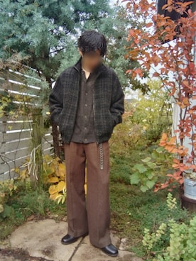 「アイテム（スラックス）」を使った、Siyouさん（メンズ・172cm）の秋コーディネート