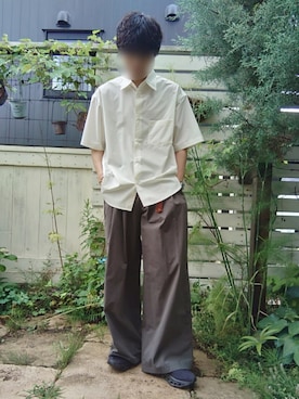 「シャツスタイル」｜「アイテム（財布/小物）」を使った、Siyouさん（メンズ・172cm）の夏コーディネート