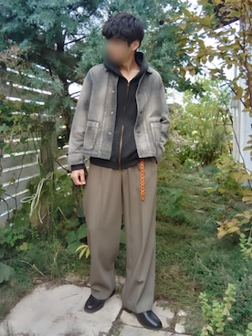 「アイテム（デニムジャケット）」を使った、Siyouさん（メンズ・172cm）の秋コーディネート