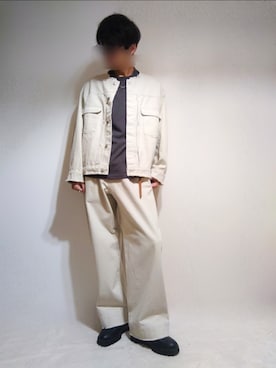 「WYM」｜「アイテム（セットアップ）」を使った、Siyouさん（メンズ・172cm）の秋コーディネート