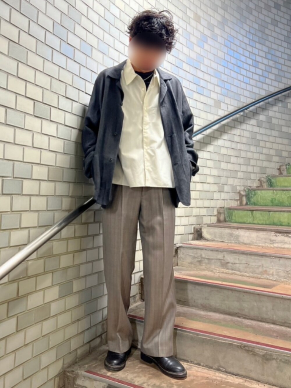 LIDNM（リドム）の「MELANGE CHECK STRAIGHT SLACKS（スラックス