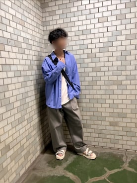 「WYM LIDNM（ウィム バイ リドム）のアイテム（サンダル）」を使った、Siyouさん（メンズ・172cm）の夏コーディネート