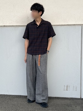 「WYM LIDNM（ウィム バイ リドム）のCOMBINATION CHAIN NECKLACE / SNAKE CHAIN NECKLACE（ネックレス）」を使った、Siyouさん（メンズ・172cm）の夏コーディネート