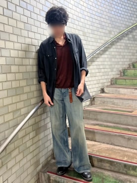 「LIDNM（リドム）のアイテム（デニムパンツ）」を使った、Siyouさん（メンズ・172cm）の夏コーディネート