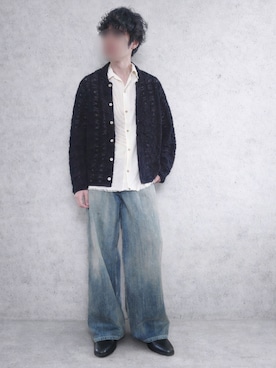 「WYM LIDNM（ウィム バイ リドム）のSilver 925 CROSS-LINK CHAIN NECKLACE（ネックレス、シルバー系）」を使った、Siyouさん（メンズ・172cm）の春コーディネート