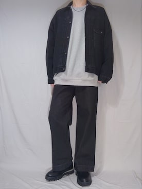 「remer（リメール）のアイテム（スウェット）」を使った、Siyouさん（メンズ・172cm）の冬コーディネート