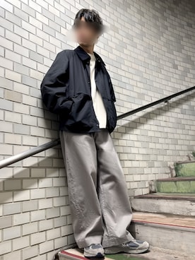 「WYM LIDNM（ウィム バイ リドム）のMILANO RIB HEAVY WEIGHT PO KNIT（ニット/セーター）」を使った、Siyouさん（メンズ・172cm）の秋コーディネート