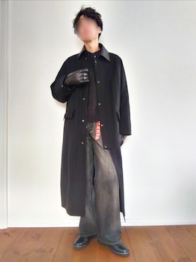 「アイテム（ステンカラーコート）」を使った、Siyouさん（メンズ・172cm）の秋コーディネート