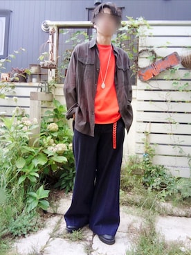 「SINSS（シンス）のアイテム（Tシャツ/カットソー）」を使った、Siyouさん（メンズ・172cm）の秋コーディネート