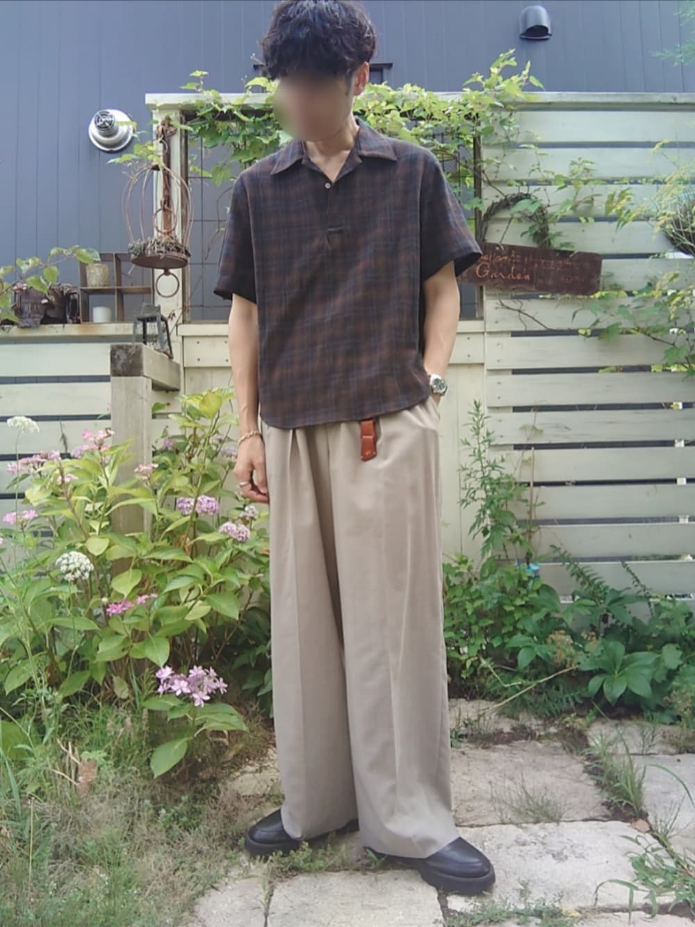 トップス LIDNM CREPE COTTON PLAID SHIRT LIDNM（リドム）の「CREPE COTTON PLAID SHIRT（シャツ/ブラウス