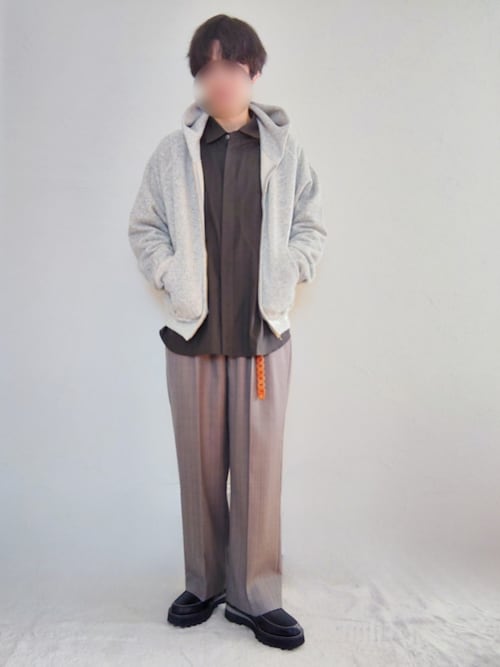 LIDNM MELANGE CHECK STRAIGHT SLACKS サイズS LIDNM（リドム）の「MELANGE CHECK STRAIGHT SLACKS（スラックス