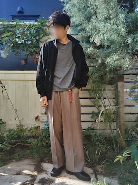 「アイテム（キーケース/キーアクセサリー）」を使った、Siyouさん（メンズ・172cm）の秋コーディネート