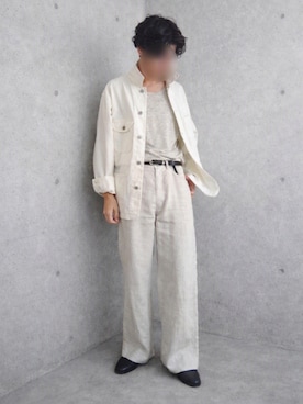 「UNIQLO（ユニクロ）のアイテム（ジャケット/アウター、ホワイト系）」を使った、Siyouさん（メンズ・172cm）の秋コーディネート