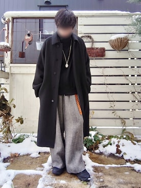 「LIDNM（リドム）のアイテム（その他アウター）」を使った、Siyouさん（メンズ・172cm）の冬コーディネート