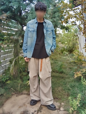 「アイテム（ベルト）」を使った、Siyouさん（メンズ・172cm）の秋コーディネート