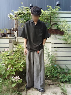 「WYM LIDNM（ウィム バイ リドム）のCOMBINATION CHAIN NECKLACE / SNAKE CHAIN NECKLACE（ネックレス）」を使った、Siyouさん（メンズ・172cm）の夏コーディネート