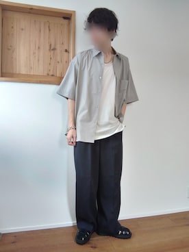 「WYM LIDNM（ウィム バイ リドム）のアイテム（サンダル）」を使った、Siyouさん（メンズ・172cm）の夏コーディネート