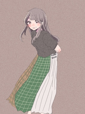 「poudoudou（プードゥドゥ）のアイテム」を使った、てるえるさん（レディース・158cm）の秋コーディネート