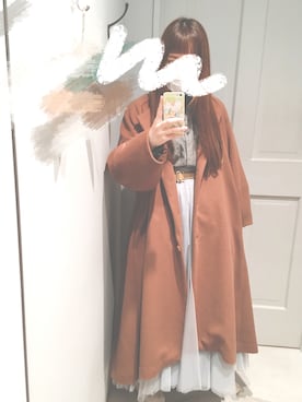 「ラフ」｜「アイテム（ノーカラーコート）」を使った、 ＊ ｺ ｼﾞｶさん（レディース・155cm）の春コーディネート