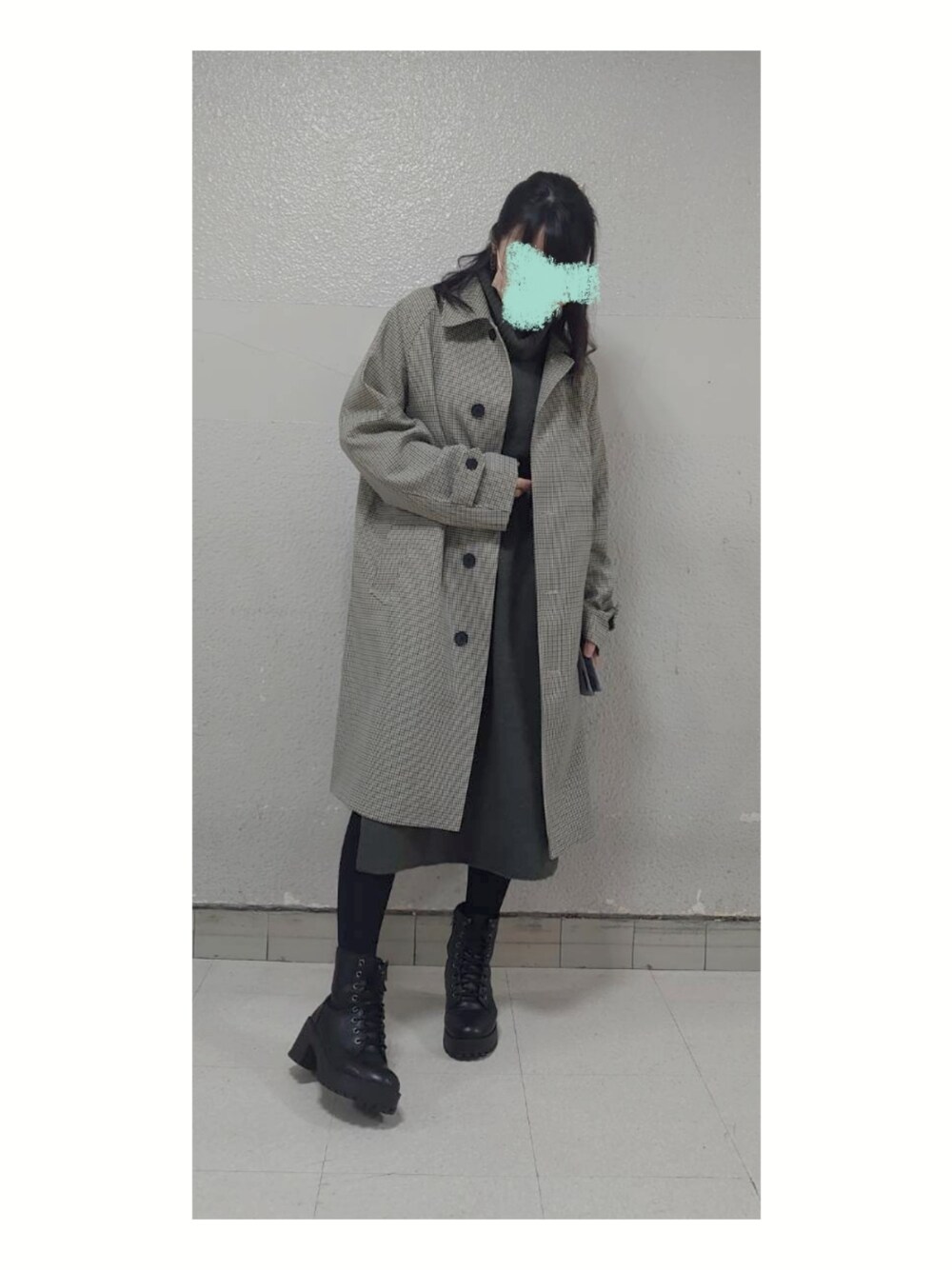 「ユニクロ、GU、ニットワンピース、メンズアイテム、プチプラ、冬コーデ」｜「GUのアイテム（ジャケット/アウター、グレー系）」を使った、ゆうさん（レディース・158cm）の冬コーディネートの1枚目の写真