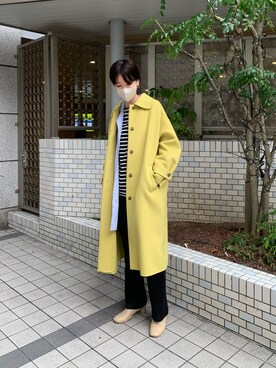 「SHENERY（シーナリー）のアイテム（ステンカラーコート）」を使った、GOTOU_171cmさん（レディース・171cm）の秋コーディネート
