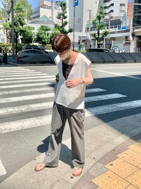 GOTOU_171cmさんの「Vネックデニムベスト」を使ったコーディネート