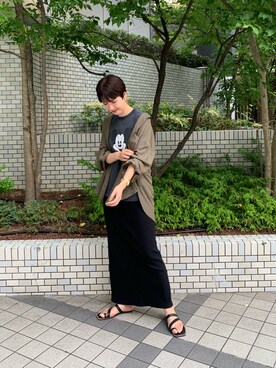 「SHENERY（シーナリー）のシアーBIGブラウス（シャツ/ブラウス）」を使った、GOTOU_171cmさん（レディース・171cm）の夏コーディネート