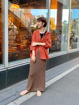 「SHENERY（シーナリー）のシアーBIGブラウス（シャツ/ブラウス）」を使った、GOTOU_171cmさん（レディース・171cm）の夏コーディネート