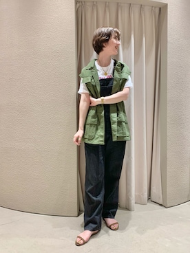 「COOLなこのコが仲間入り」｜「アイテム（サロペット/オーバーオール）」を使った、GOTOU_171cmさん（レディース・171cm）の夏コーディネート