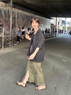 「SHENERY（シーナリー）のアイテム（テーラードジャケット）」を使った、GOTOU_171cmさん（レディース・171cm）の夏コーディネート
