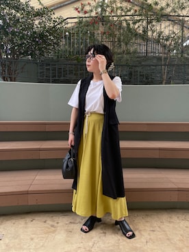 「Chez toi（シェトワ）のアイテム（その他アウター）」を使った、mayaさん（レディース・155cm）の春コーディネート