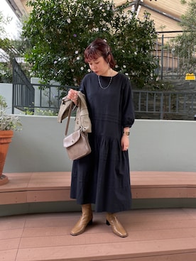 「Chez toi（シェトワ）のアイテム（ジャケット/アウター）」を使った、mayaさん（レディース・155cm）の秋コーディネート