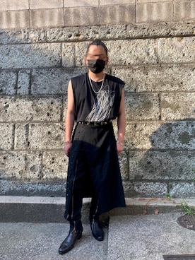 「SHAREEF（シャリーフ）のアイテム（スカート）」を使った、JUNさん（メンズ・168cm）の秋コーディネート