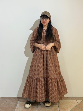 「アイテム（ワンピース/ドレス、オレンジ系）」を使った、orhitoさん（レディース・157cm）の夏コーディネート