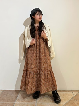 「アイテム（ハンチング/ベレー帽）」を使った、orhitoさん（レディース・157cm）の秋コーディネート