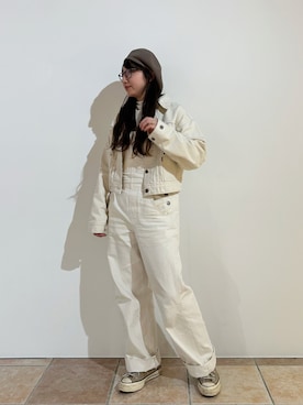 「アイテム（ハンチング/ベレー帽、グリーン系）」を使った、orhitoさん（レディース・157cm）の春コーディネート