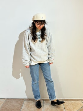 「KANGOL（カンゴール）のアイテム（ハンチング/ベレー帽）」を使った、orhitoさん（レディース・157cm）の秋コーディネート