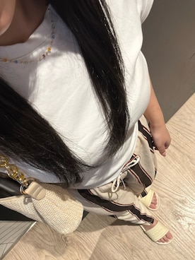 「H&M（エイチ・アンド・エム）のアイテム（パンツ）」を使った、Hinataさん（レディース・157cm）の夏コーディネート
