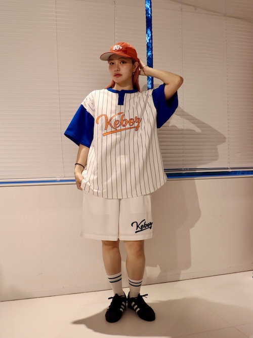 STRIPE HENLEY NECK S/S TEE（Tシャツ/カットソー）｜KEBOZ